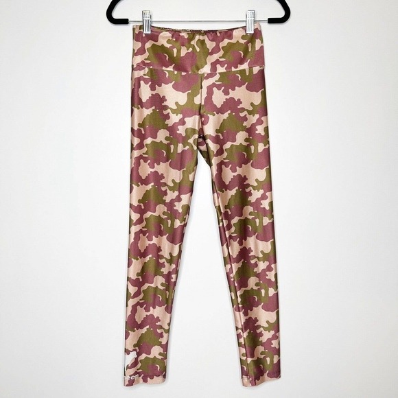 Goldsheep Pants - Goldsheep Camo Leggings Women's Athletic Pants Burgundy Green Size S